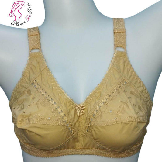 Cotton Embroidered Comfortable And Lightweight Non-Padded Bra