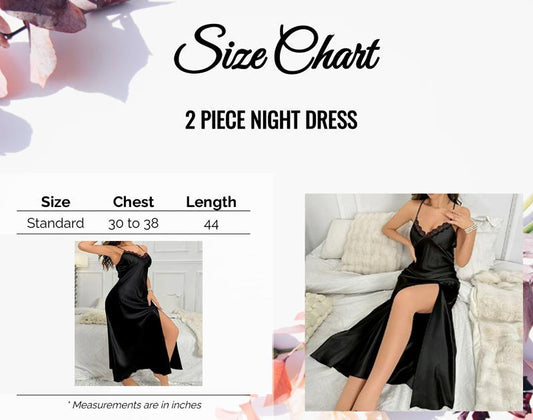 Comfortable Black Jersey Nightwear Set - 1 Pcs Lightweight and Plain
