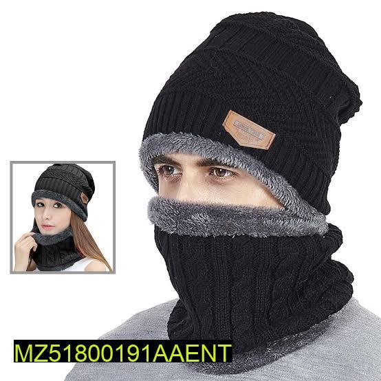 Unisex Woolen Cap With Neck Warmer