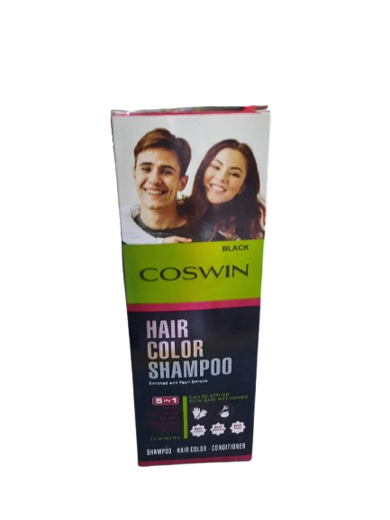 Coswin Black Hair Shampoo natural black hair in just ~5 minutes. 180ml
