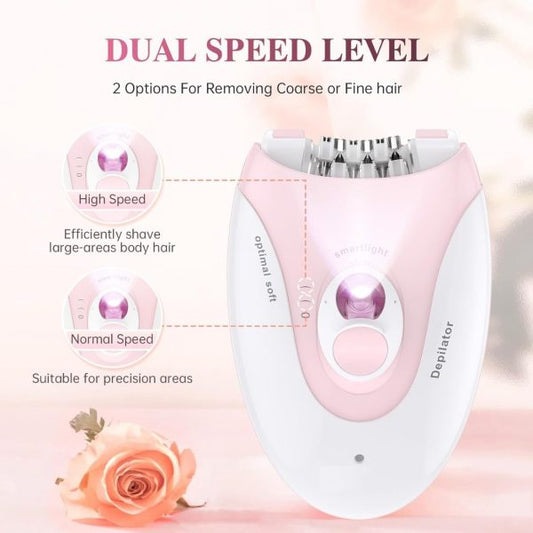 Daling Dl-6032 Cordless Ladies Epilator With 2-speed Adjustment, Painless Hair Removal, Rechargeable, Compact And Easy To Use For Legs, Arms, Underarms