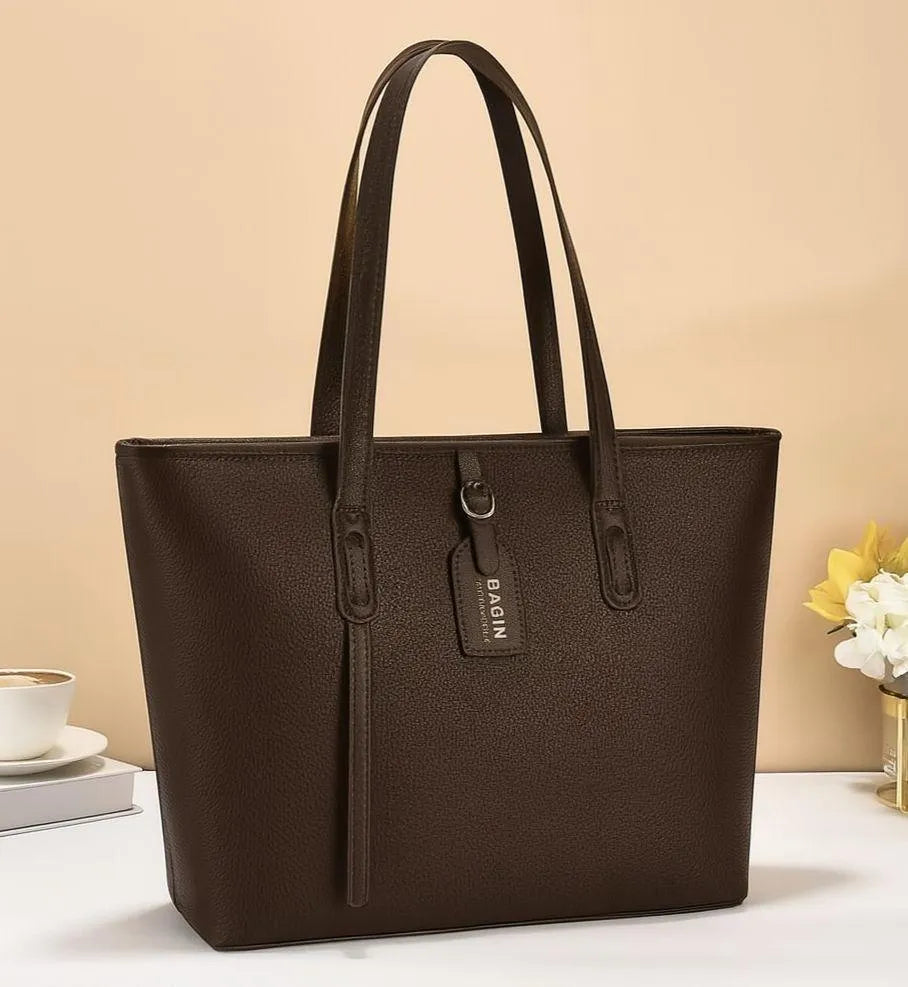 Stylish Girl's 3 Pcs Rexine Hand Bag Set - Plain Pattern