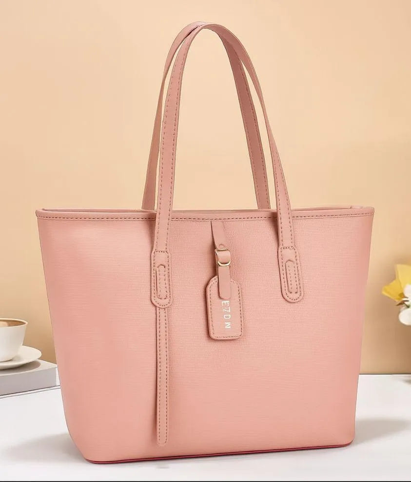 Stylish Girl's 3 Pcs Rexine Hand Bag Set - Plain Pattern