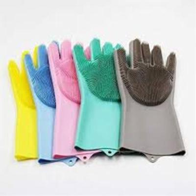 Multicolor Silicone Dish Washing Gloves - 2 Pcs Set
