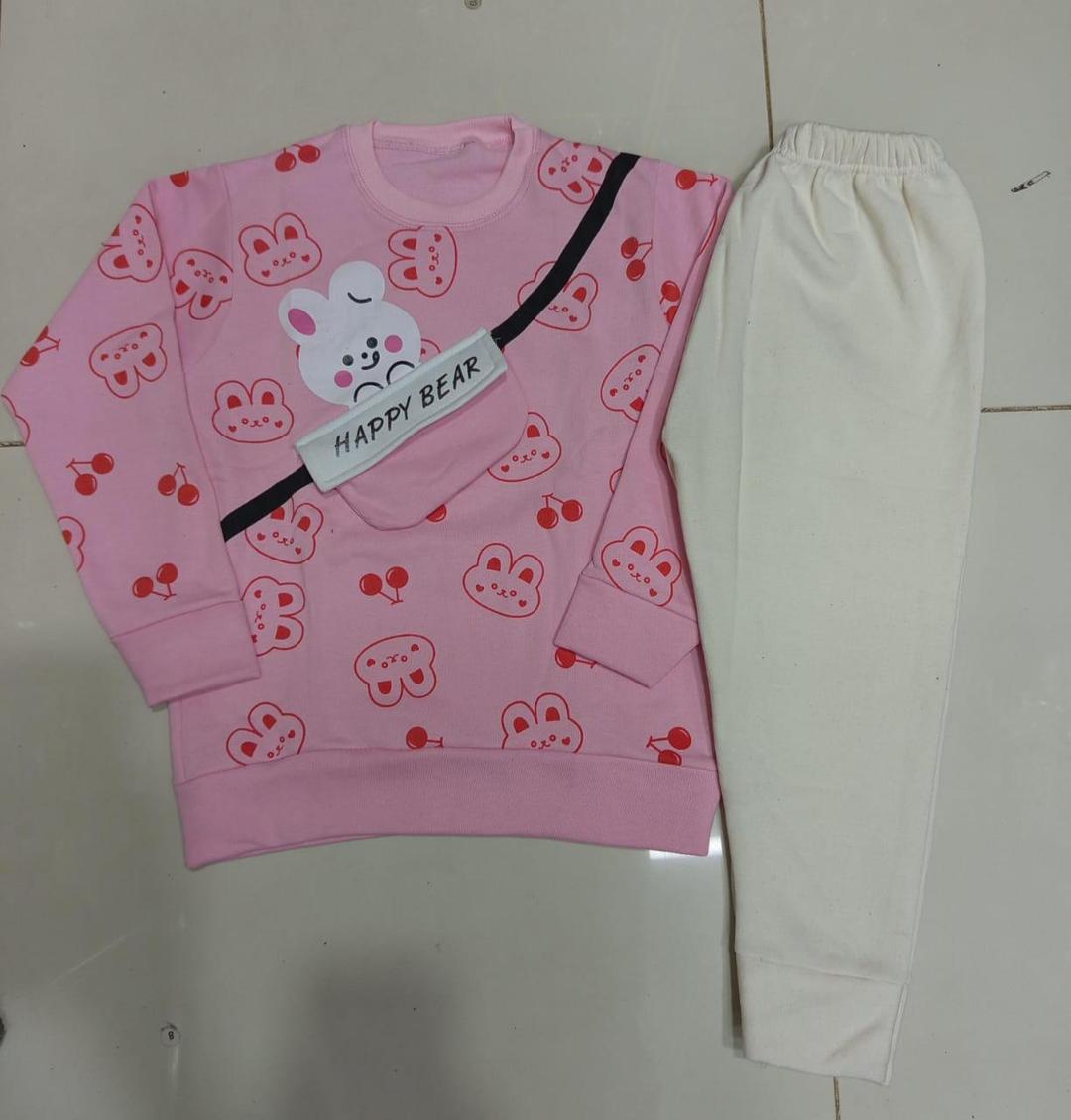 Cozy Fleece Printed Tracksuit for Boys & Girls - 2 Pcs Set