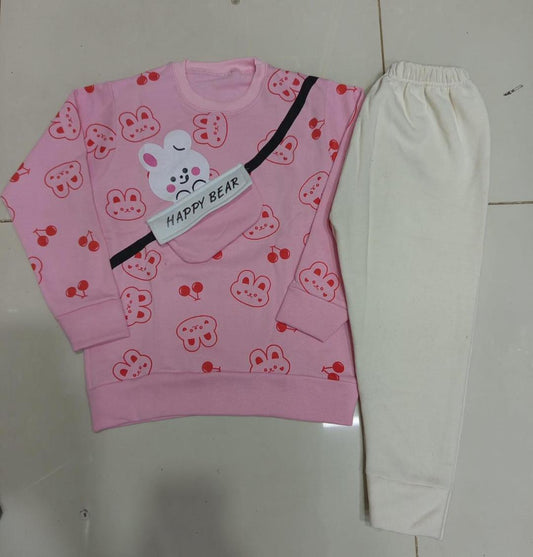 Cozy Fleece Printed Tracksuit for Boys & Girls - 2 Pcs Set