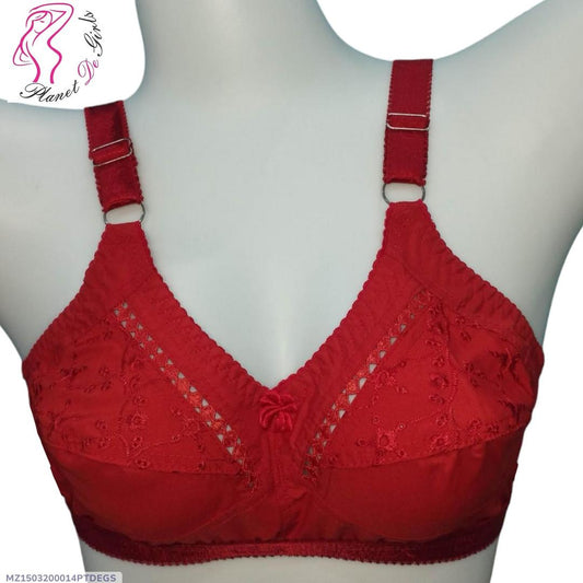 Cotton Chikan Embroidered Comfortable And Lightweight Non-Padded Bra