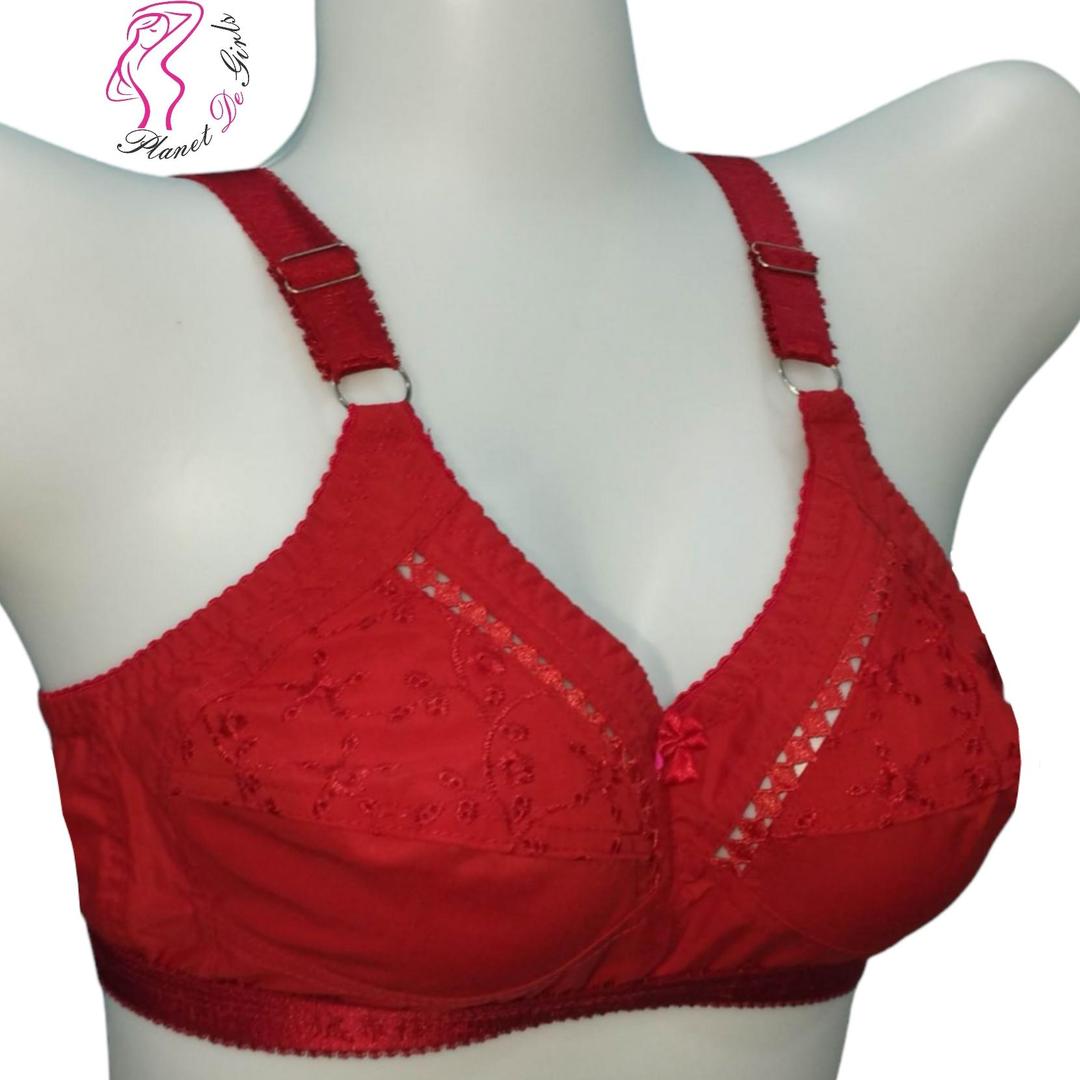 Cotton Chikan Embroidered Comfortable And Lightweight Non-Padded Bra