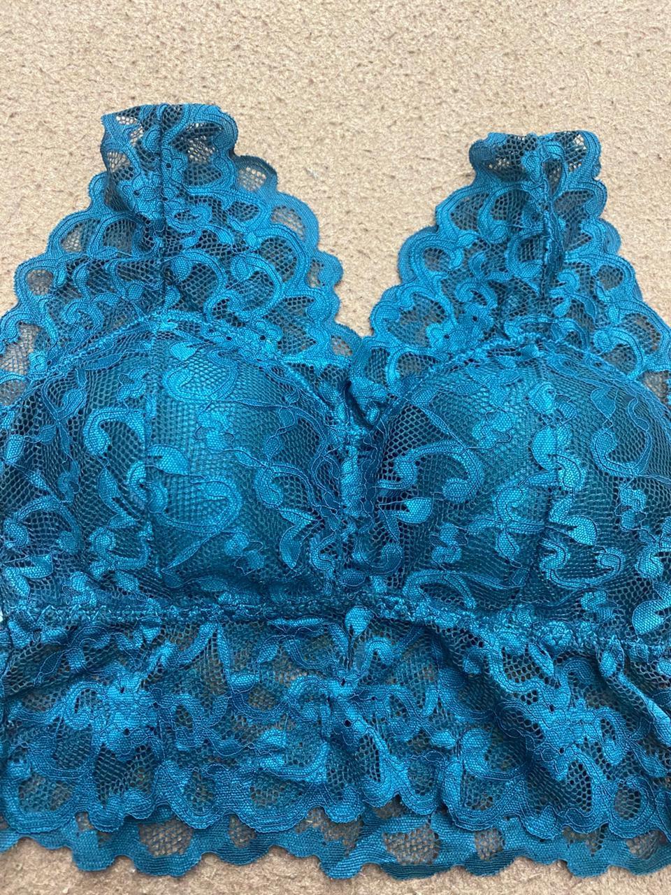 Jacquard Lace Work Pushup Padded Bra