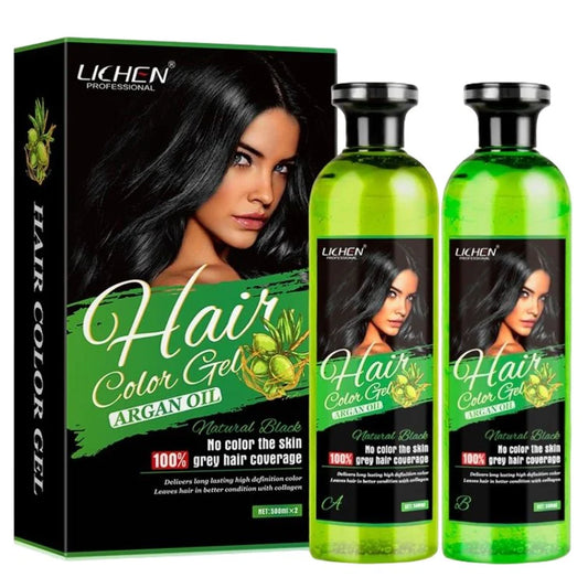 Lichen Professional Hair Color Gel – 500ml – Rich, Long-lasting Black  – Made In PRC