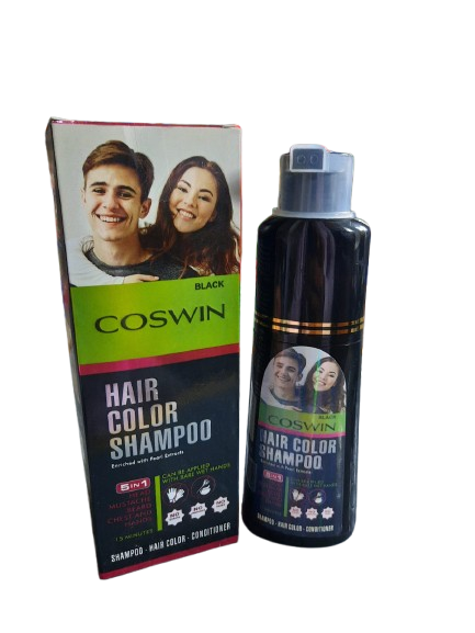 Coswin Black Hair Shampoo natural black hair in just ~5 minutes. 180ml