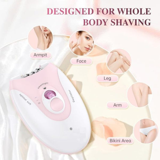 Daling Dl-6032 Cordless Ladies Epilator With 2-speed Adjustment, Painless Hair Removal, Rechargeable, Compact And Easy To Use For Legs, Arms, Underarms