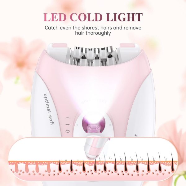 Daling Dl-6032 Cordless Ladies Epilator With 2-speed Adjustment, Painless Hair Removal, Rechargeable, Compact And Easy To Use For Legs, Arms, Underarms